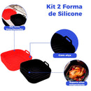Kit 2 Formas de Silicone Air Fryer