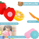Kit Comidinha Fruta Cortar Com Velcro