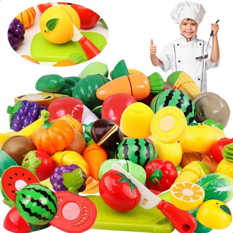 Kit Comidinha Fruta Cortar Com Velcro