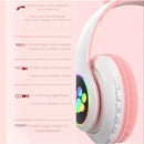 Fone de Ouvido Bluetooth Orelha de Gatinho Infantil LED