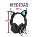 Fone de Ouvido Bluetooth Orelha de Gatinho Infantil LED