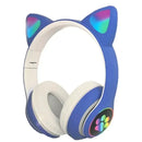 Fone de Ouvido Bluetooth Orelha de Gatinho Infantil LED
