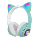 Fone de Ouvido Bluetooth Orelha de Gatinho Infantil LED