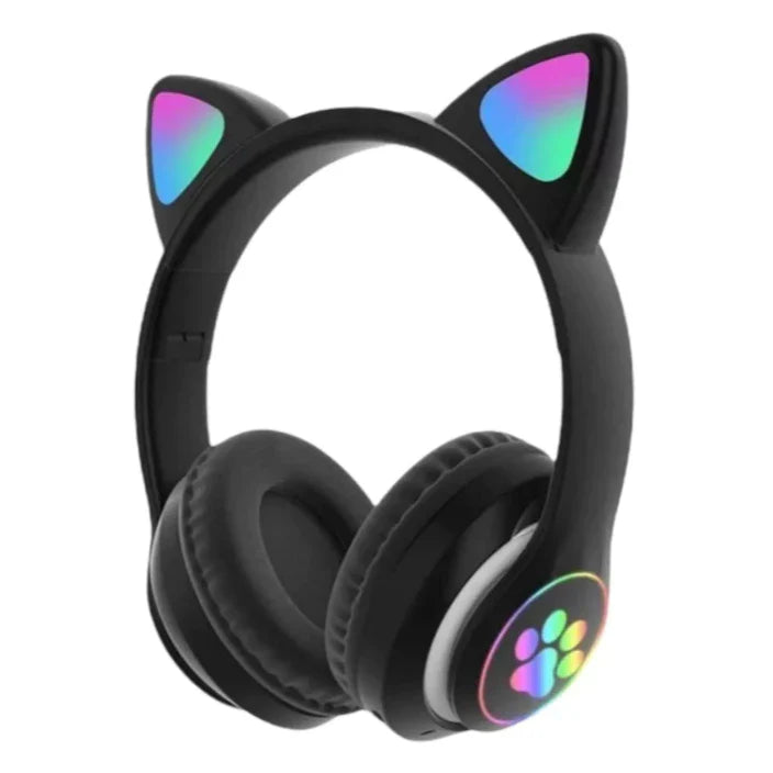 Fone de Ouvido Bluetooth Orelha de Gatinho Infantil LED