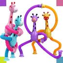 Kit 4 girafas estica e gruda melman pop it tubo tiktok com luz brinquedo para crianças promoção