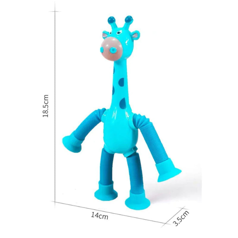Kit 4 girafas estica e gruda melman pop it tubo tiktok com luz brinquedo para crianças promoção