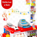 Mercadinho Infantil Caixa Registradora e Carrinho 48 peças