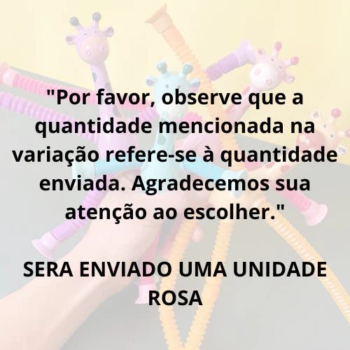 Kit 4 girafas estica e gruda melman pop it tubo tiktok com luz brinquedo para crianças promoção