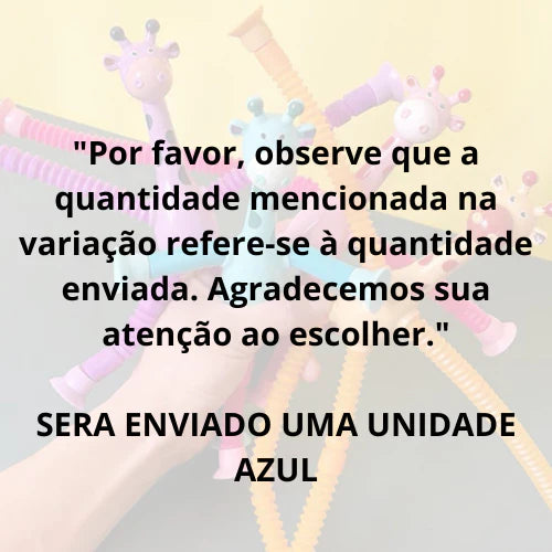 Kit 4 girafas estica e gruda melman pop it tubo tiktok com luz brinquedo para crianças promoção
