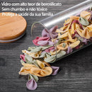 Kit 6 Potes de Vidro com Bambu