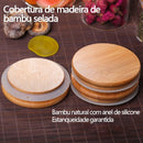 Kit 6 Potes de Vidro com Bambu