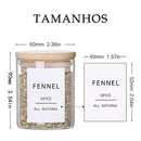 Kit 6 Potes de Vidro com Bambu