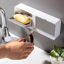 Saboneteira Dupla Gaveta com Drenagem e gancho retrátil