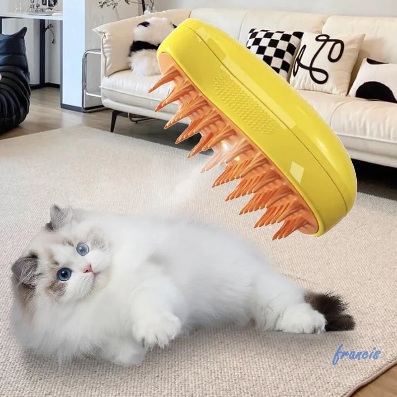 Escova Elétrica Para Remoção De Pêlos De Gato A Vapor 3 Em 1 De Cachorro Massagem [Francis.th]