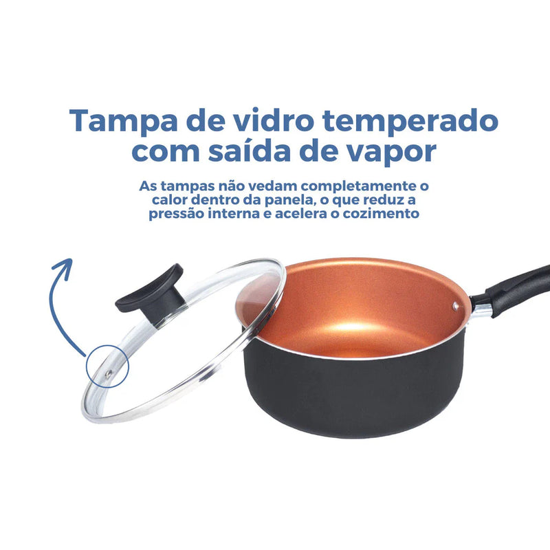 Jogo de Panelas Antiaderente 10 Peças