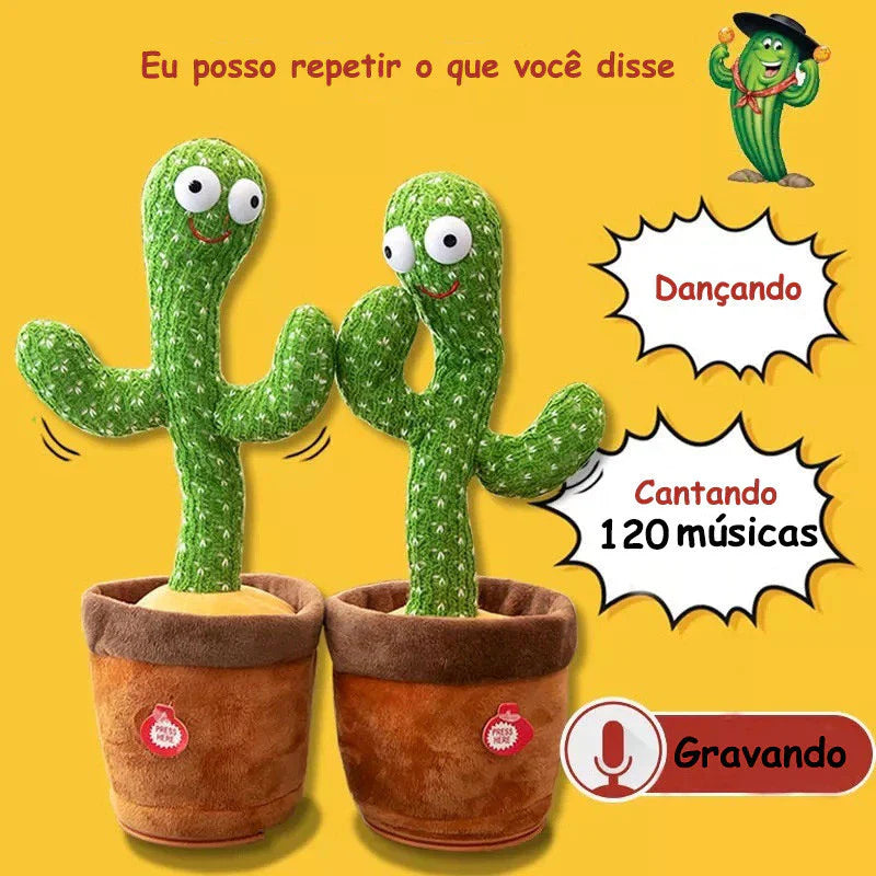 KIT 4 Brinquedo Cacto Dançante Falante Imita c/ Musicas Repete Falas