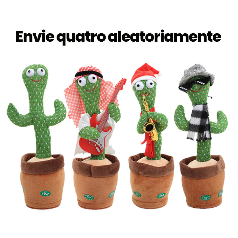 KIT 4 Brinquedo Cacto Dançante Falante Imita c/ Musicas Repete Falas